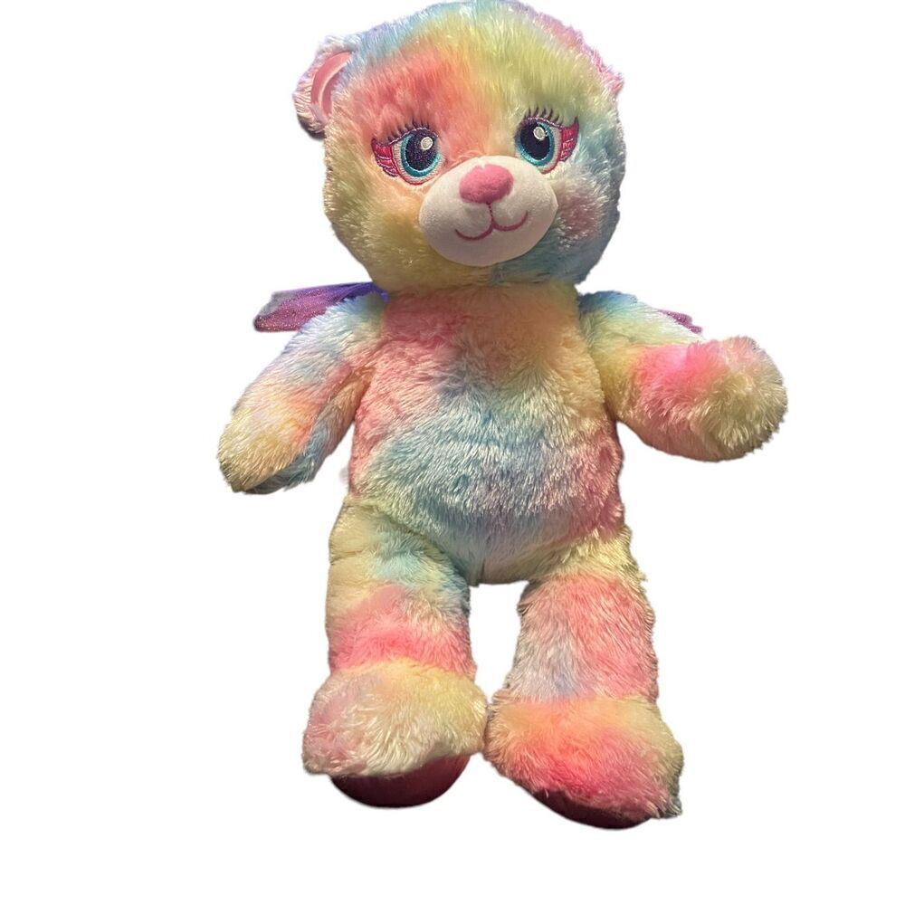 Build-A-Bear Workshop Multicolor Rainbow Pastel Bear Plush Stuffed Animal Toy